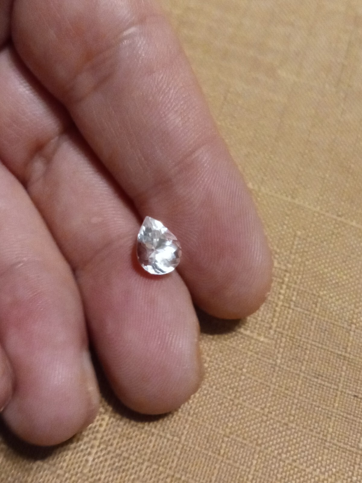 1.66 Ct VS Natural Unheated Very Light Blue Aquamarine Pear Shaped