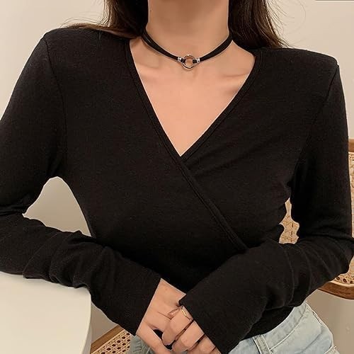 Black Submissive Necklace for Women Velvet Day Collar Choker Silver…
