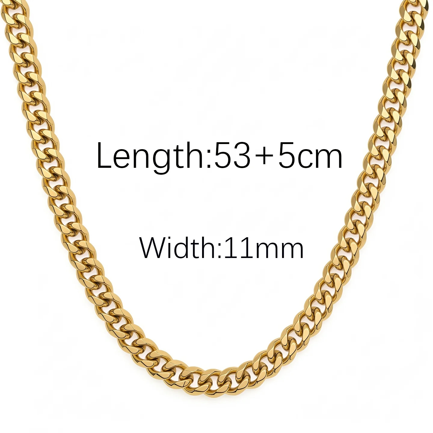 European and American Hip-Hop 6-sided Polished Cuban Chain, Colorfast Titanium S