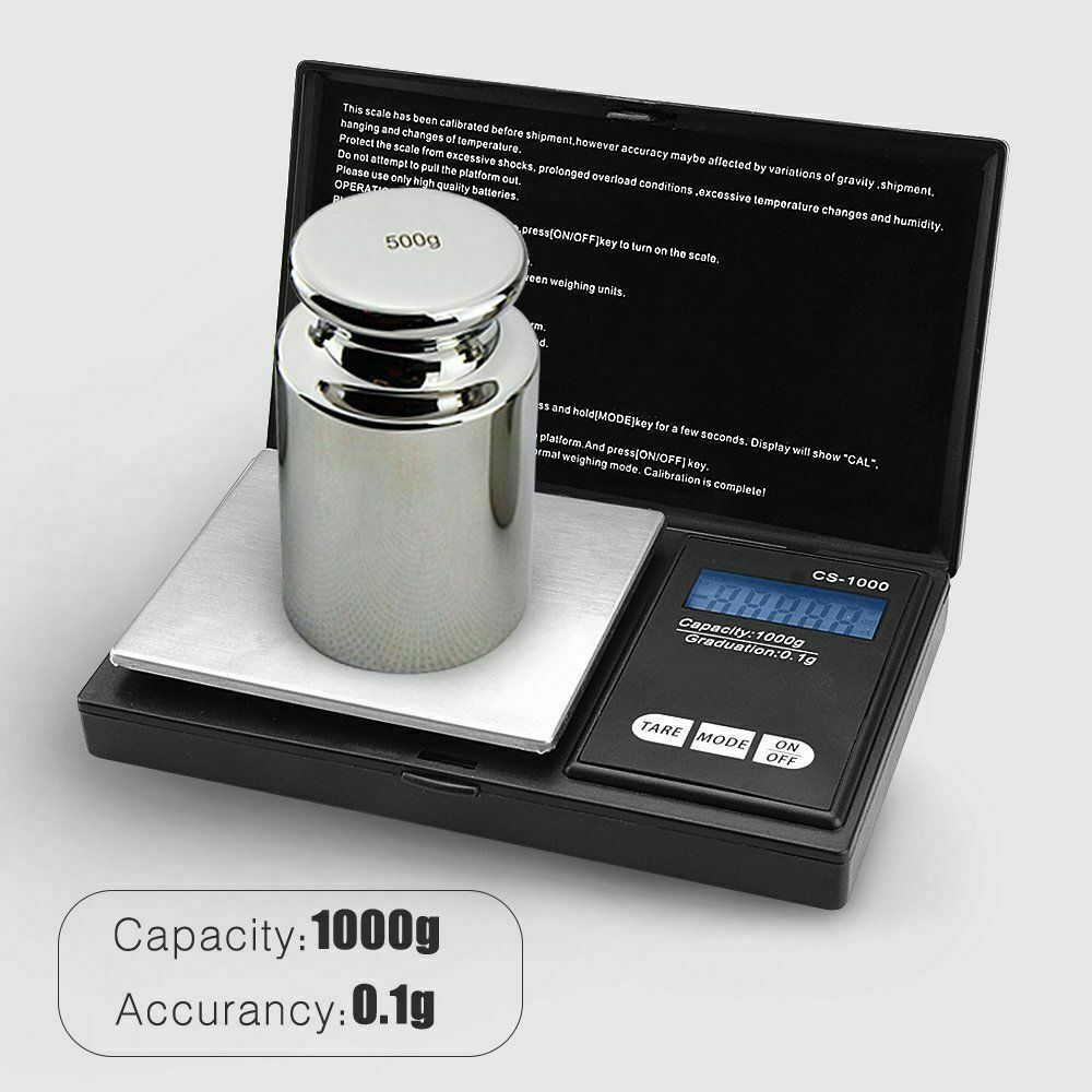 Pocket 1000g x 0.1g Digital Jewelry Gold Coin Gram Balance Weight Precise Scale