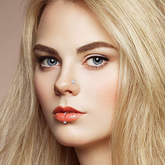 32PCS Nose Hoop Rings L Shaped Pin Studs 20G Surgical Steel Piercing Jewelry Set