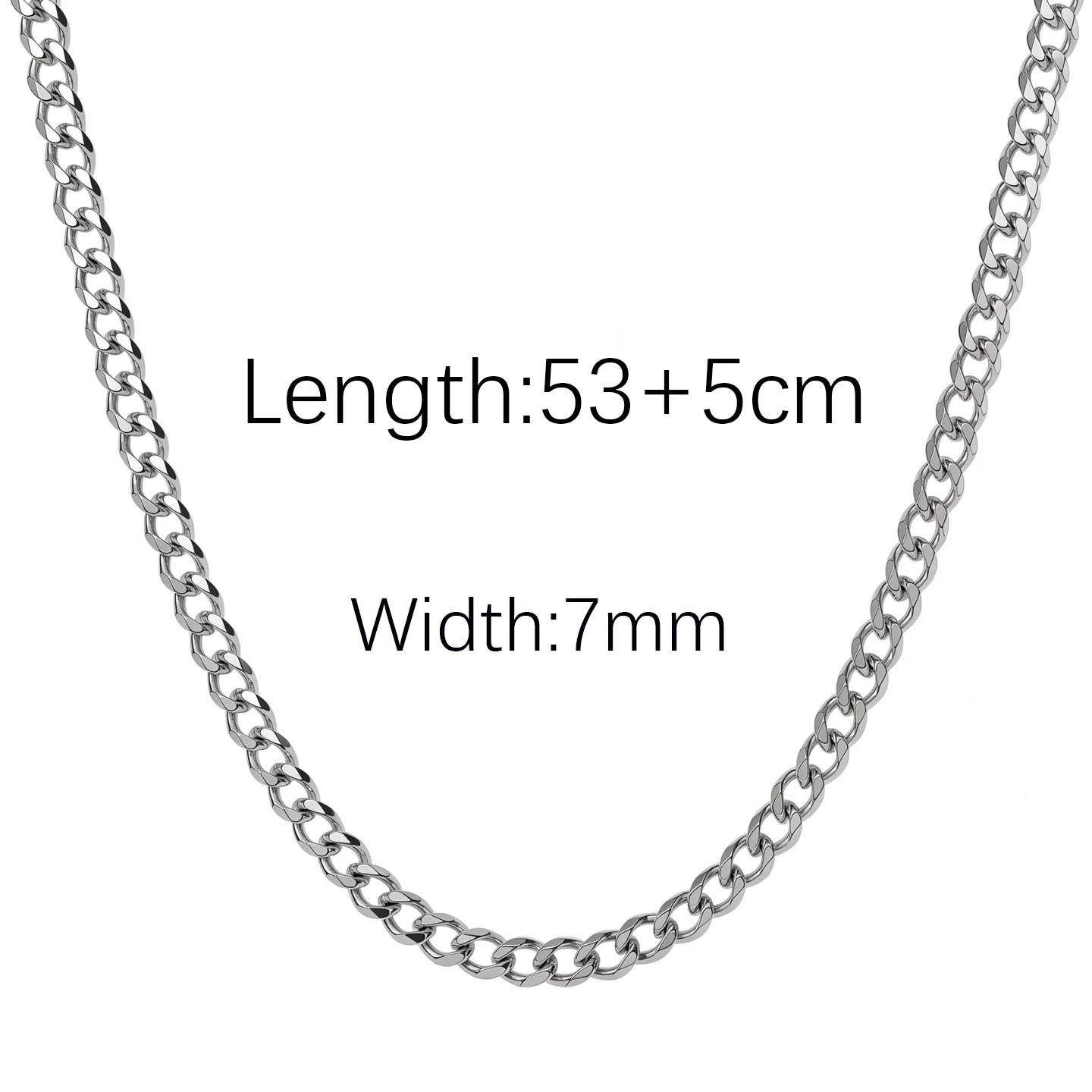 European and American Hip-Hop 6-sided Polished Cuban Chain, Colorfast Titanium S