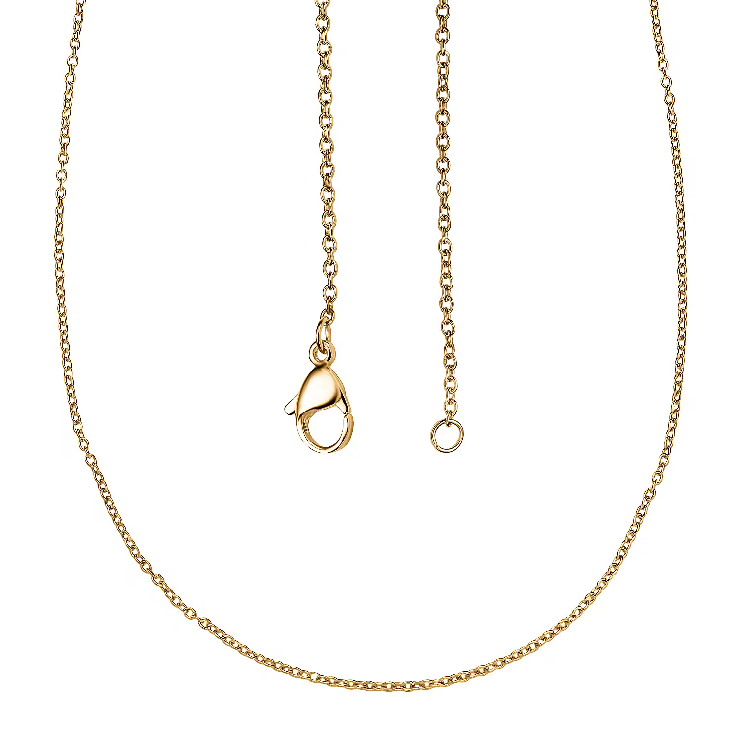 Shop LC Cable Chain in ION Plated Yellow Gold Stainless Steel 20 Inches