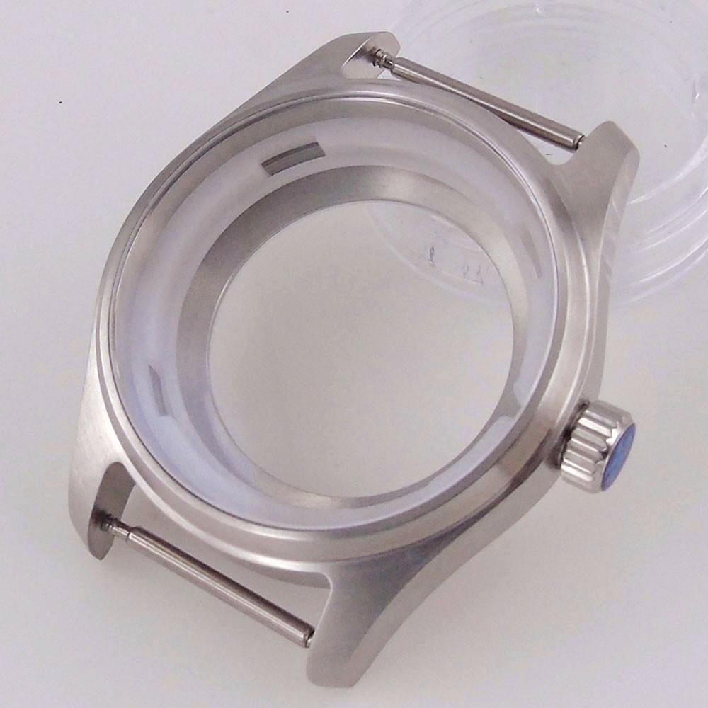 39mm Pilot Watch Case+Dial+Hands Set Fit NH35 ETA2824 PT5000 Miyota82 Clear Back