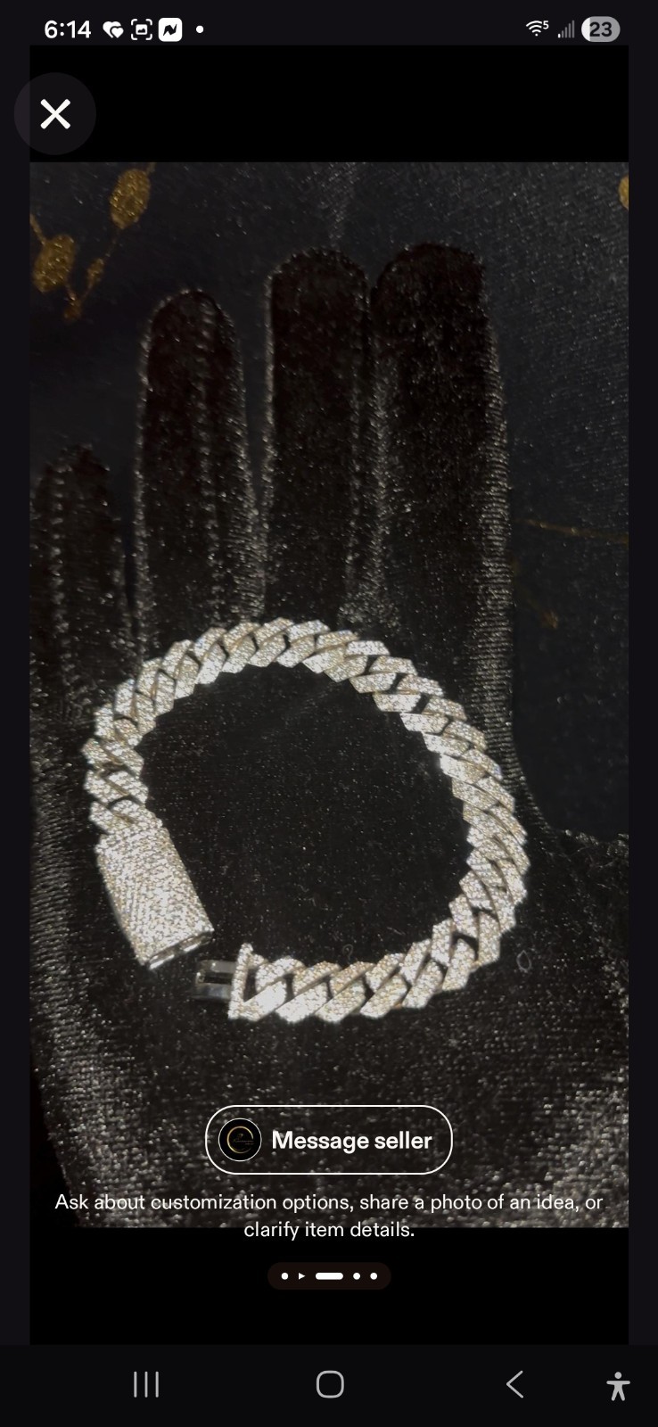 Moissanite 1 Row 22mm x 24″ Miami Cuban LINK Bracelet Sterling Sliver