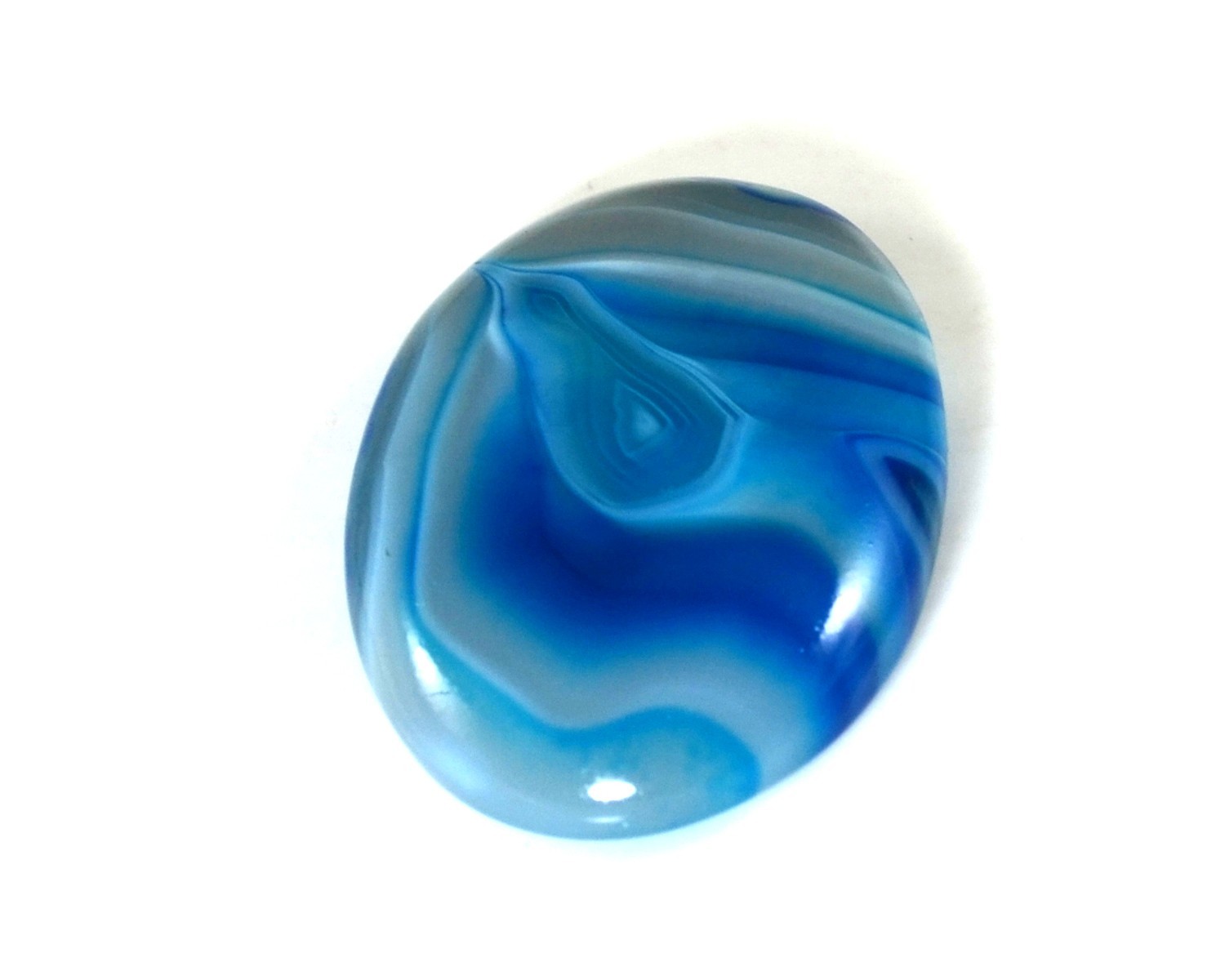 105 Cts. Amazing Blue Less Agate Texture Oval 44x31mm Loose Cab Gemstone-A435