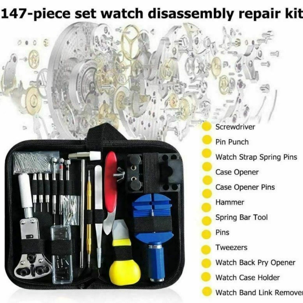 Watch Repair Kit 147 PCS Watch Battery Replacement Tool Kit Watch Remover Tool