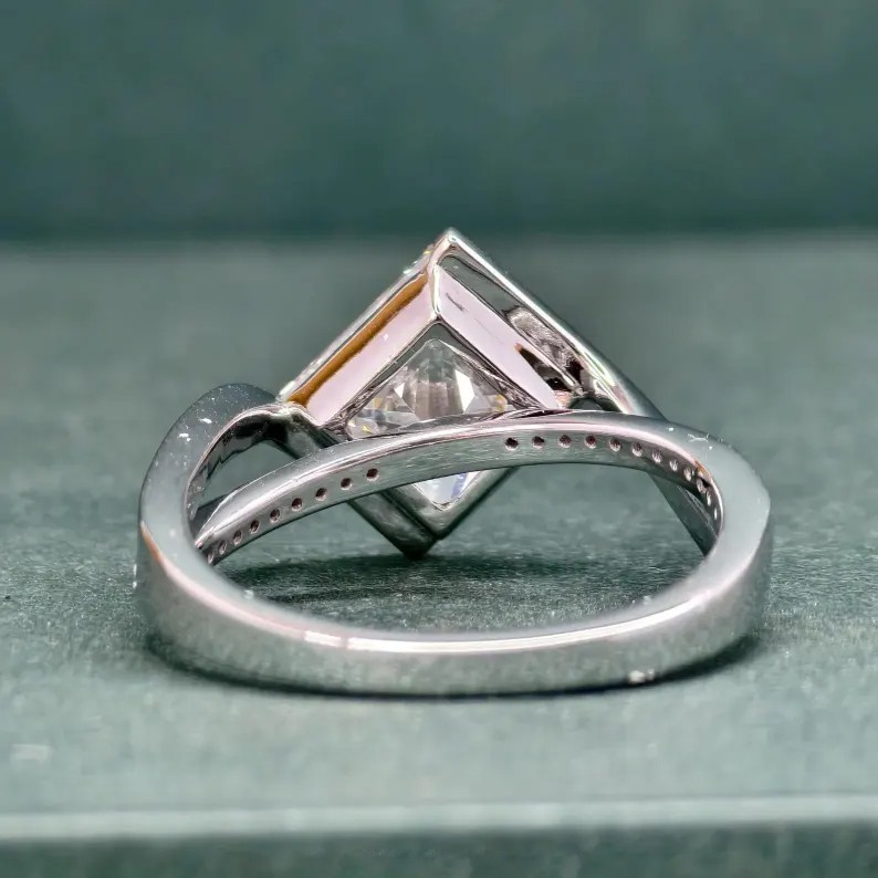 RARE 8.00 Ct Certified White Princess Cut Treated Diamond Ring 925 Silver
