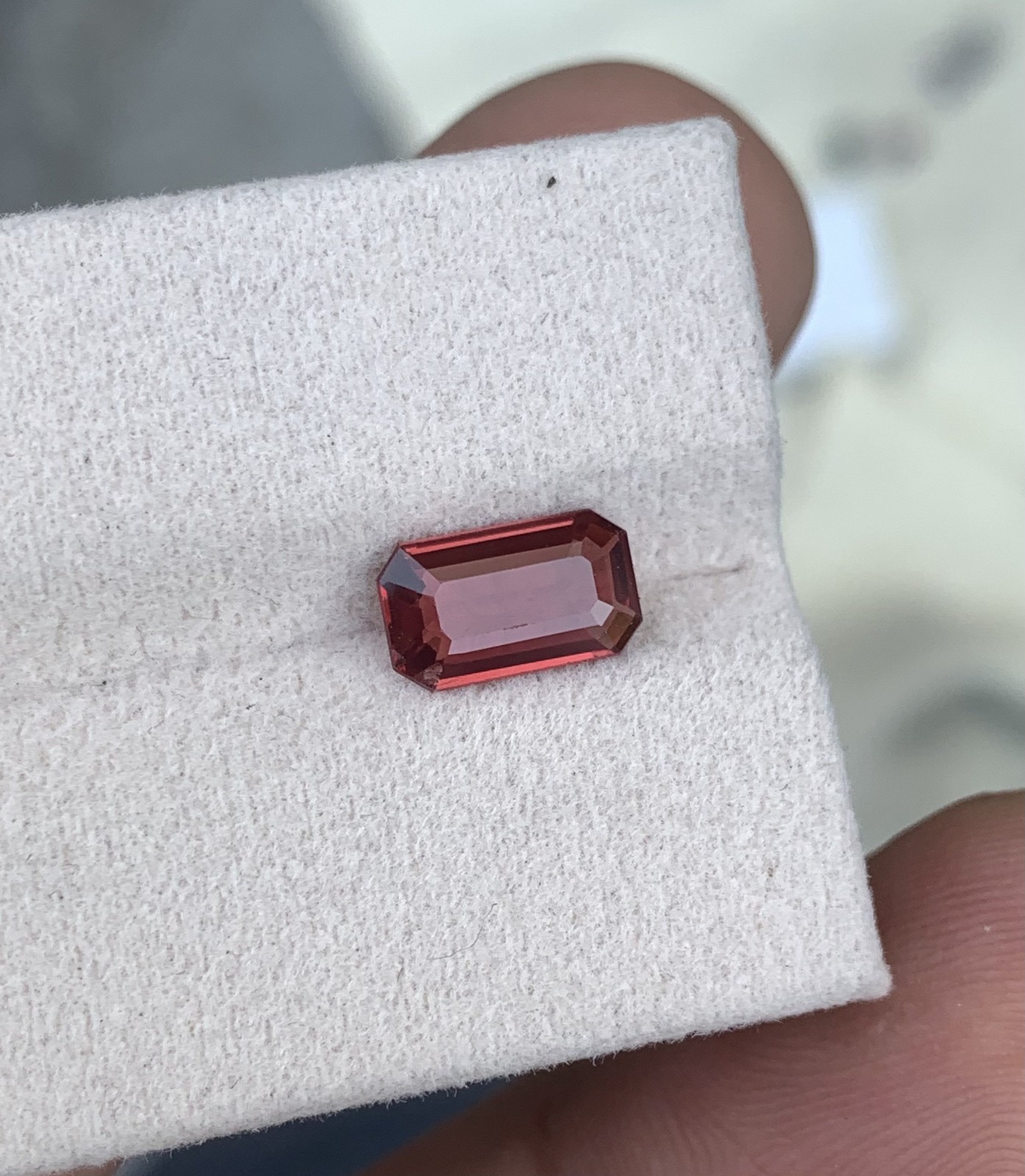 Red Spinel 1.27 Carat Slightly Included Emerald Cut 9mm Burma Loose Gemstone