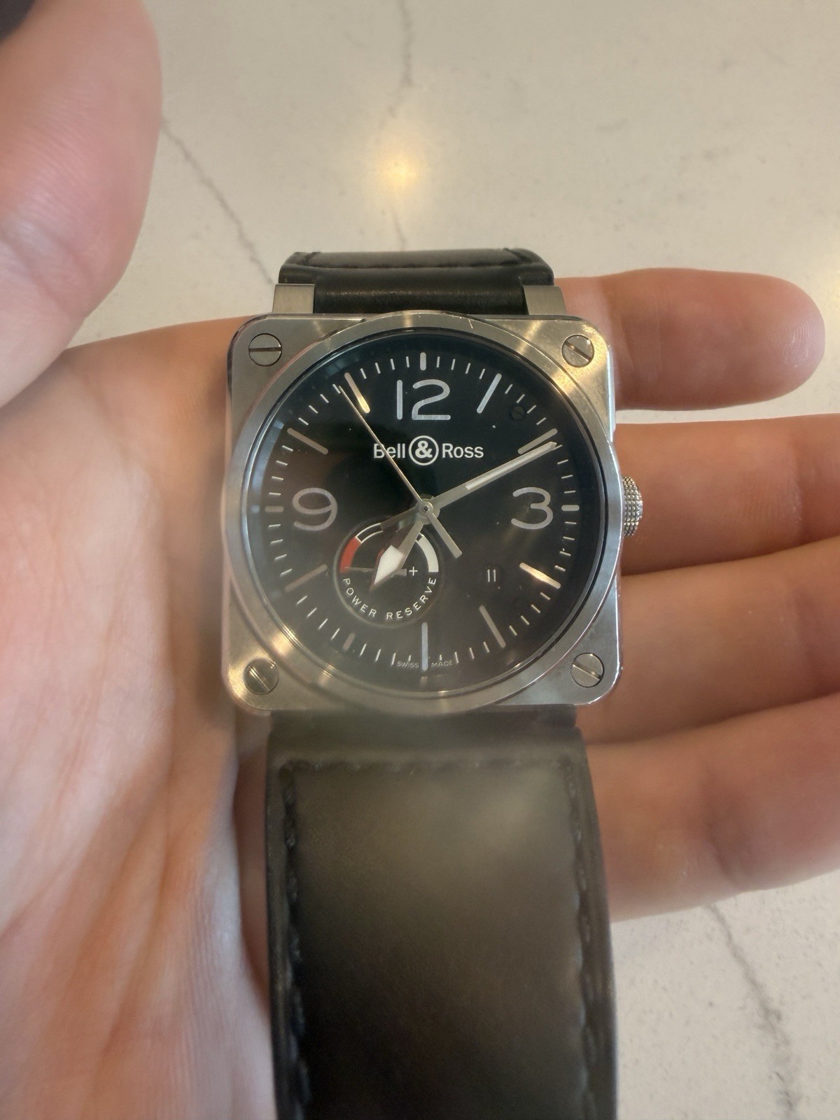 Bell & Ross BR 03-97 Automatic Pilot Watch Black Dial Power Reserve 100m