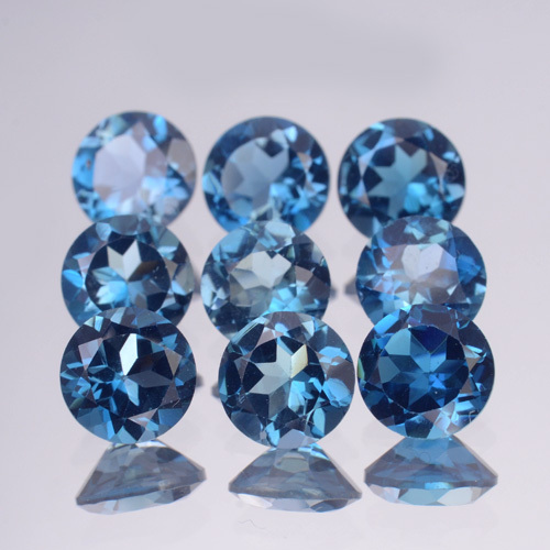 ROUND 10mm Wholesale Lot AAA Natural Gem Brazil London Blue Topaz VVS Quality