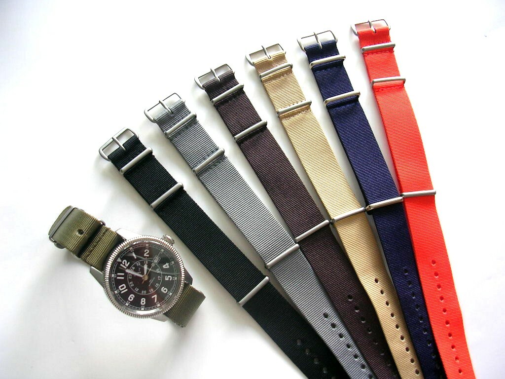 NATO® watch band 24mm G10 Premium nylon strap 2 pak RAF Bond IW SUISSE 18 20 22