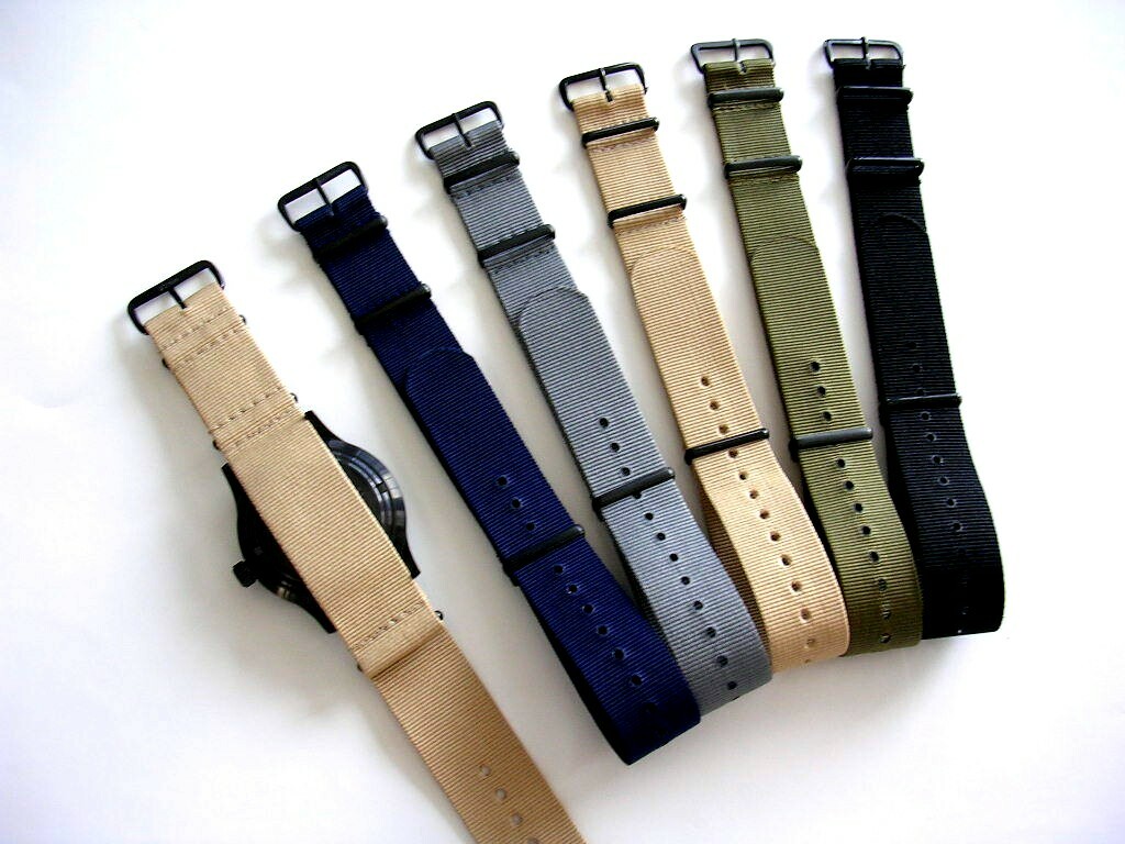 20mm 22mm Dark Grey Orange PVD NATO G10 ® nylon watch band strap 2 pak IW SUISSE