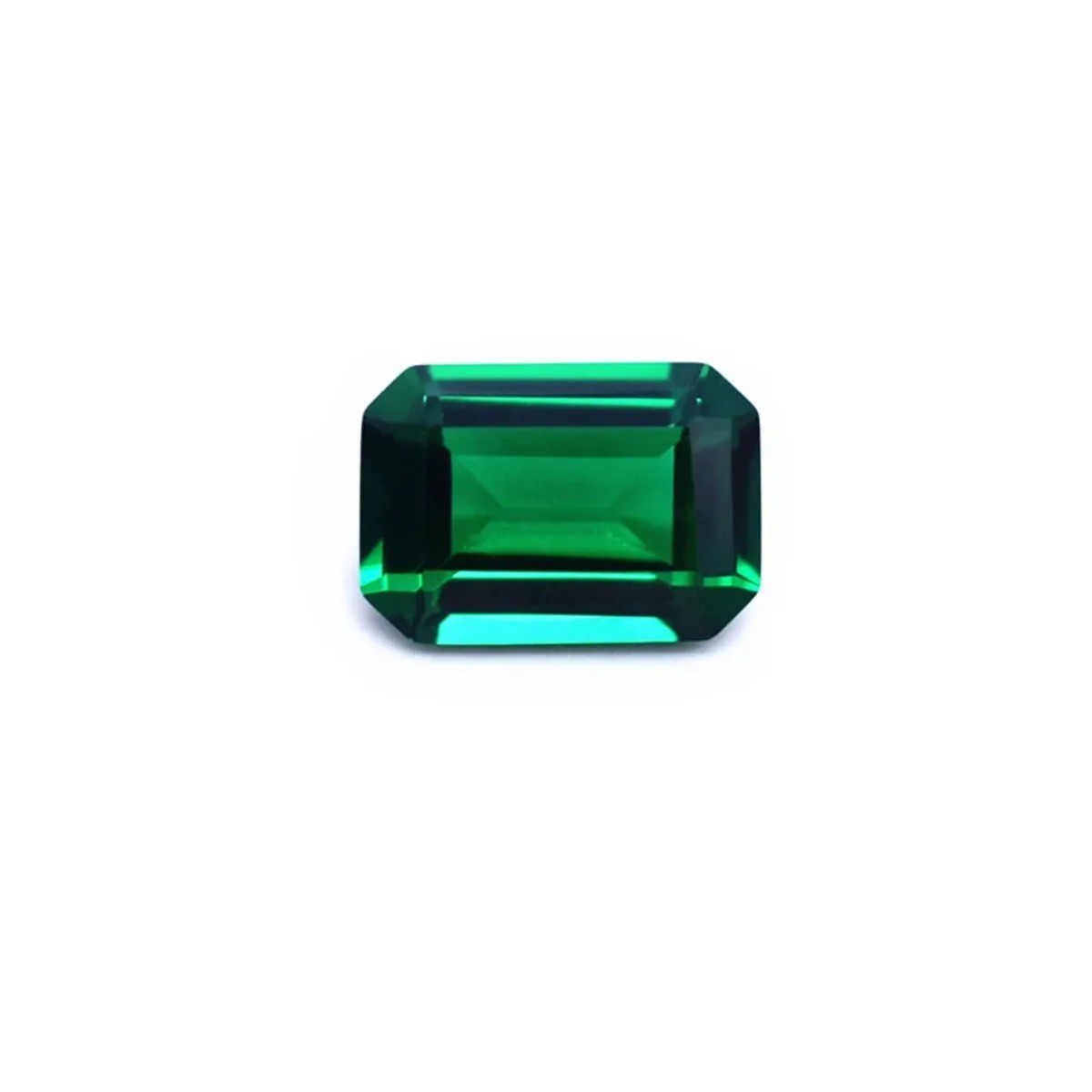 Emerald Rectangle Faceted Gemstone Emerald Cut Vivid Green Emerald Gem