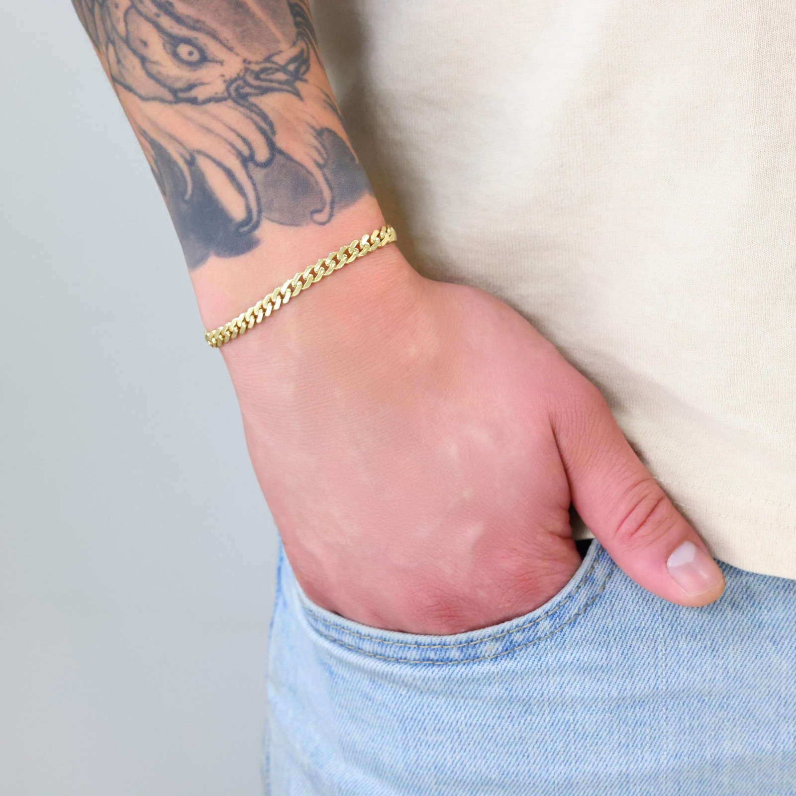 10K Yellow Gold Miami Cuban 5mm Royal Monaco Chain Bracelet 6″ 6.5″ 7″ 8″ 9″