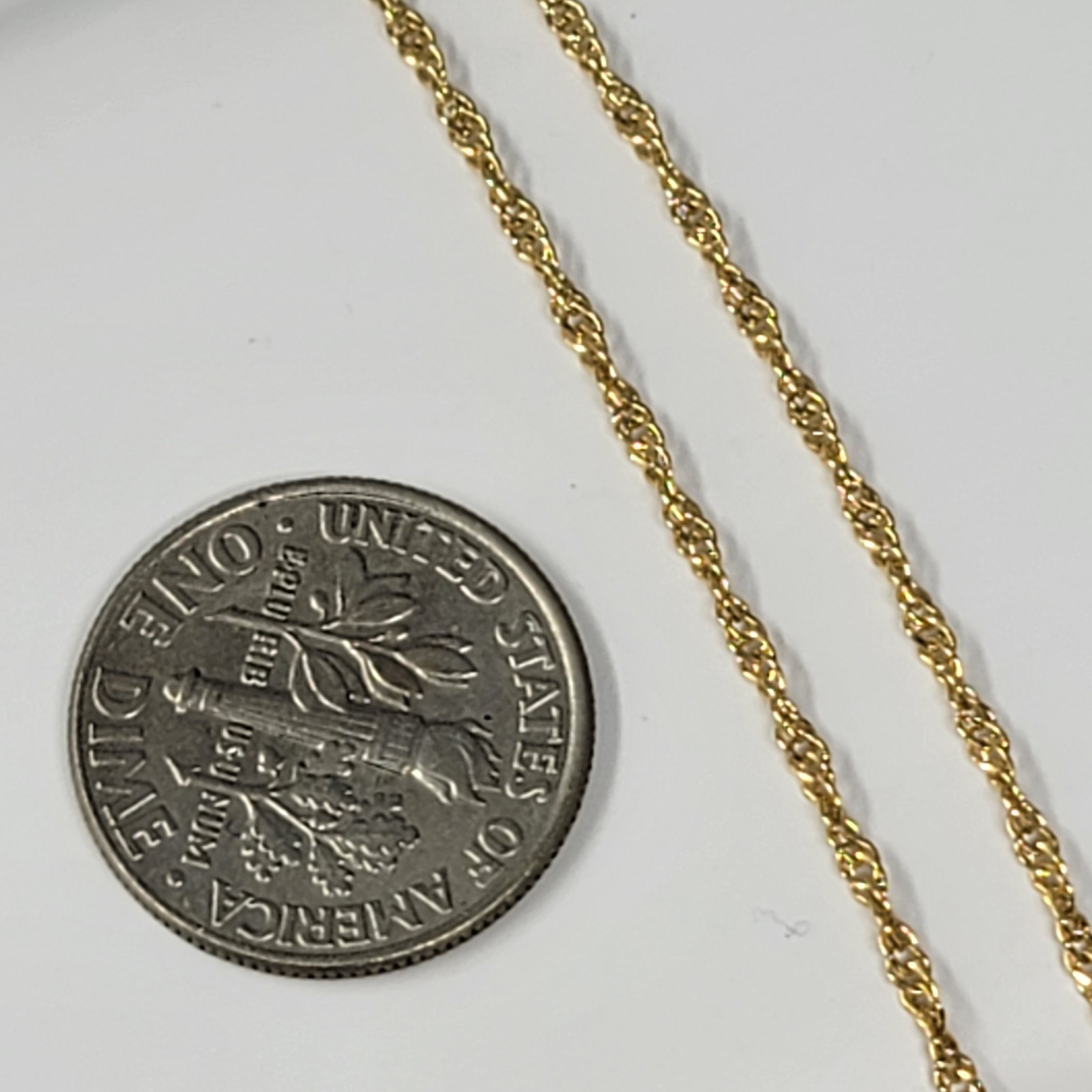 Vintage 12K Gold Filled Singapore Chain Bracelet 8″ 1/20 14k GF Spring Ring NOS