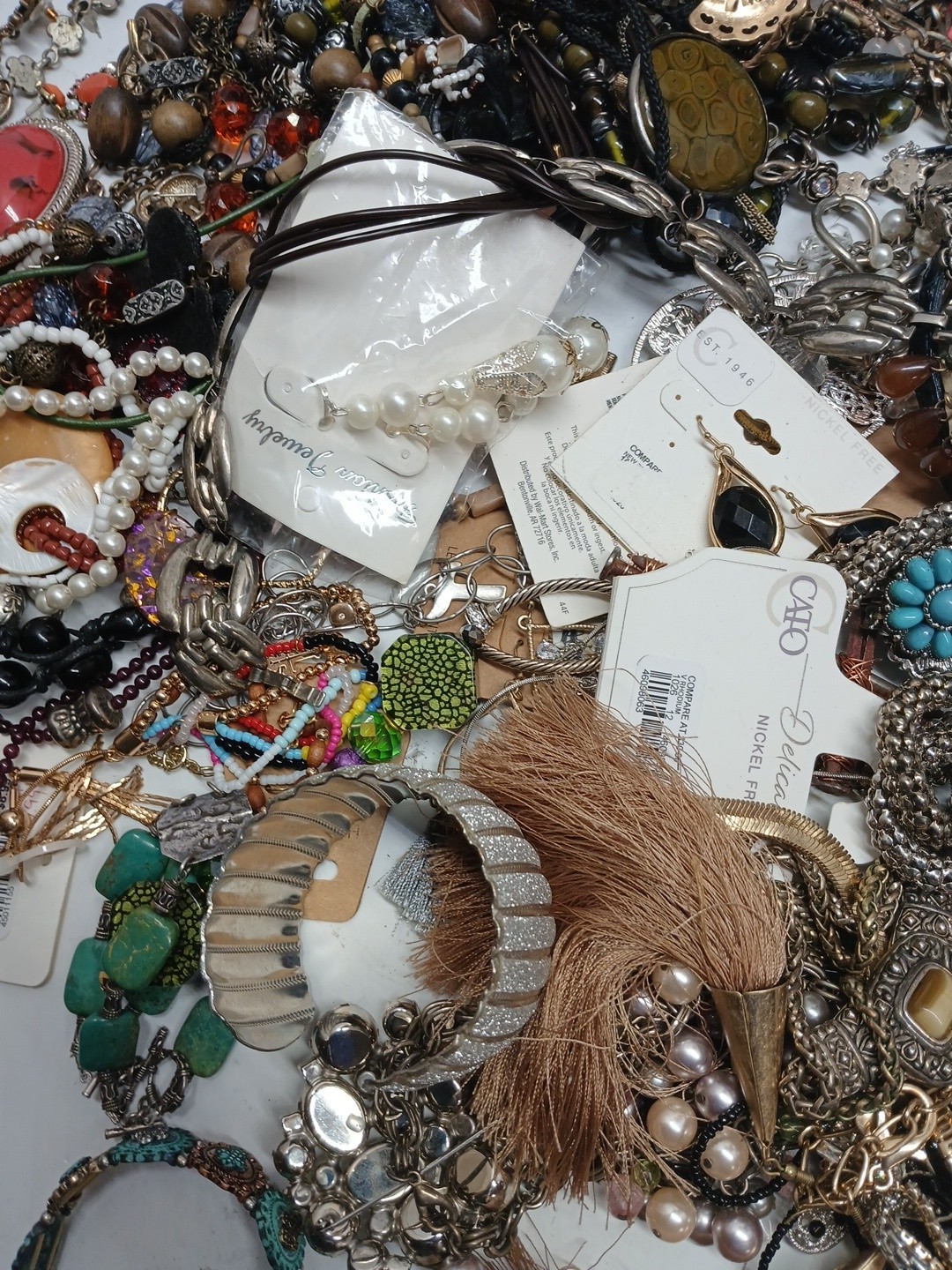 9.5Lbs Wearable Vintage Jewelry Huge lot Costume And More Unsearched Tangled