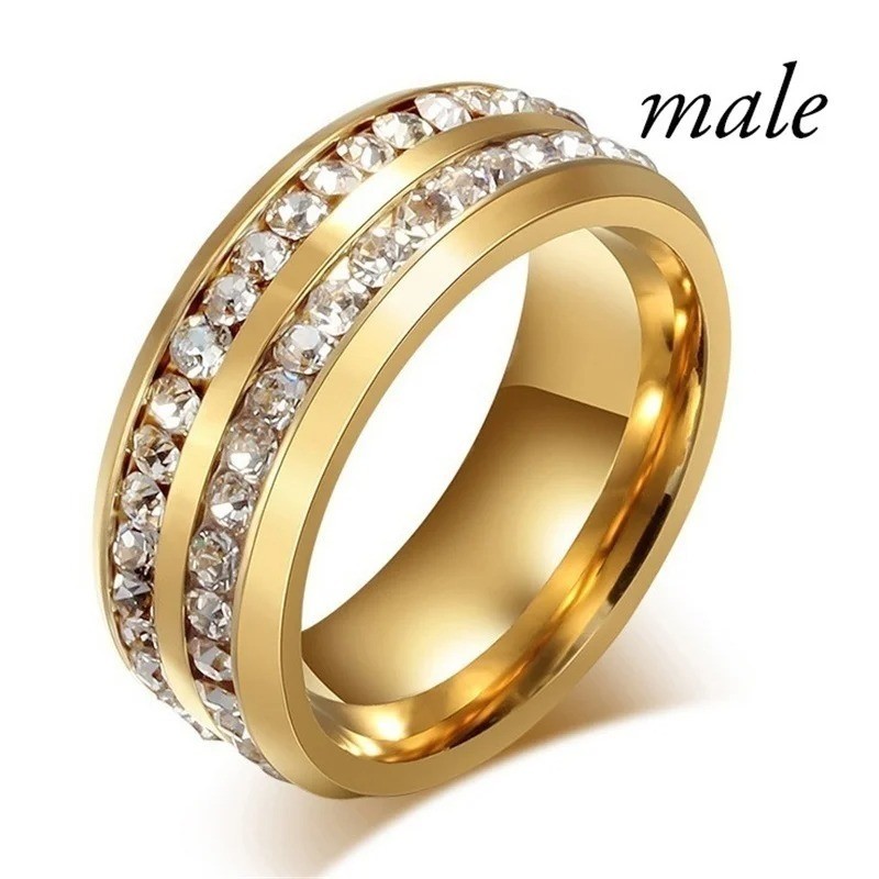 Fashion Gold Plated Rings for Women Cubic Zirconia Wedding Jewelry Size 6-10