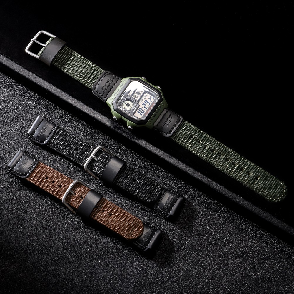 For Casio Nylon Watch Strap 18mm Band for F91W W800H F84 SGW400 AE1200 AE1300