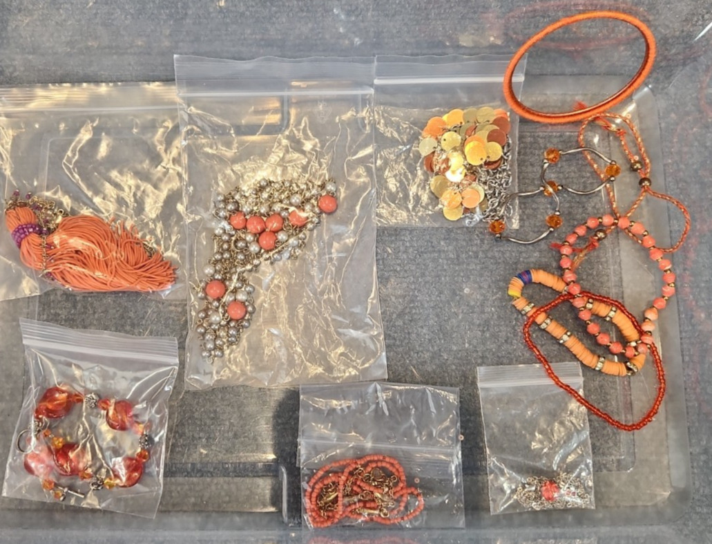 Jewelry Wearable Orange Collection 5 Lbs Lot #692 See Description