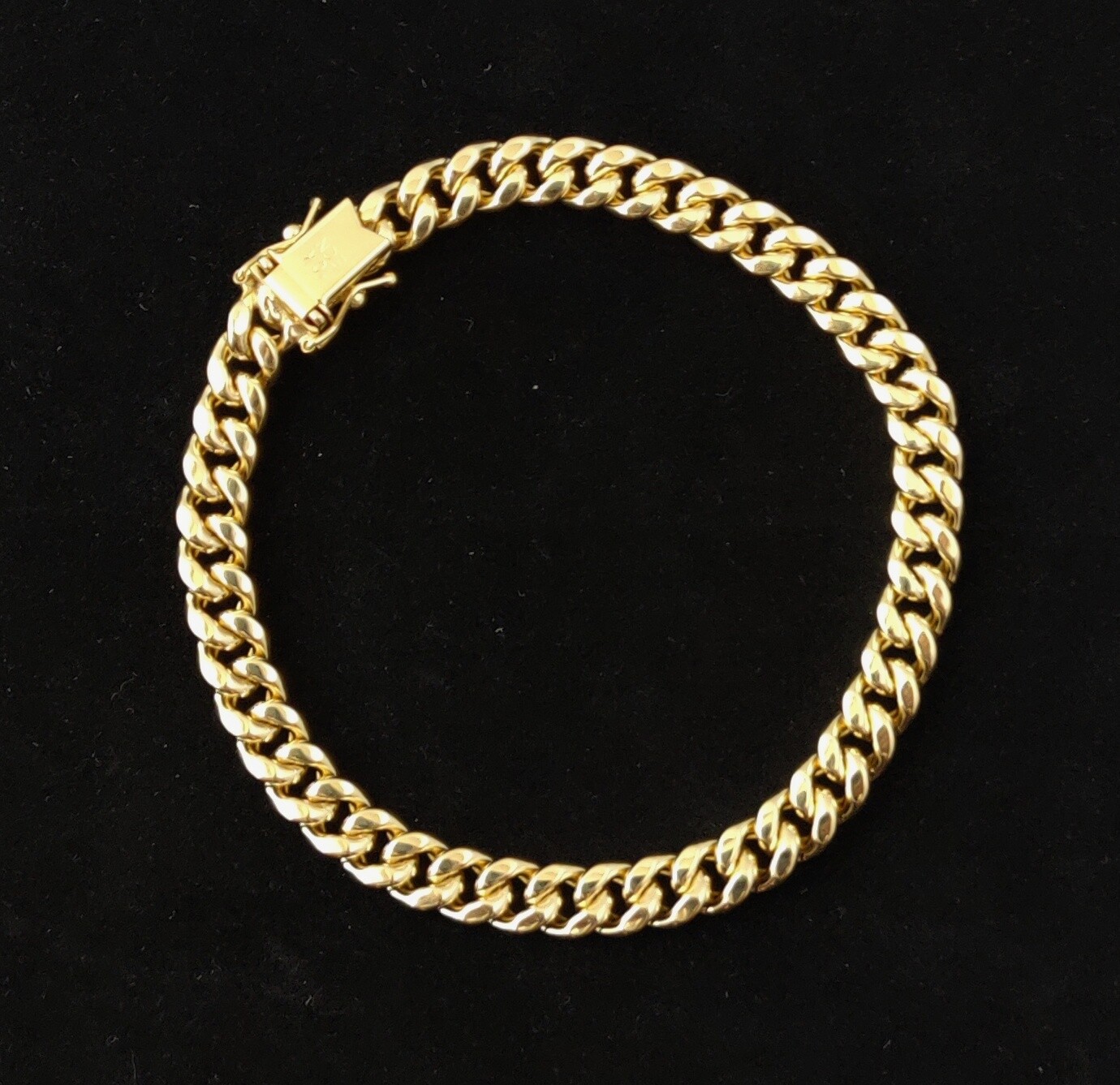 10K Real Gold 6.2mm Miami Cuban Bracelet with Box Clasp Lock, 10K Yellow Gold