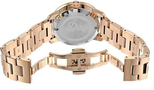 New Movado Bold Rose Gold Tone Crystal Bracelet 36mm Watch 3600086