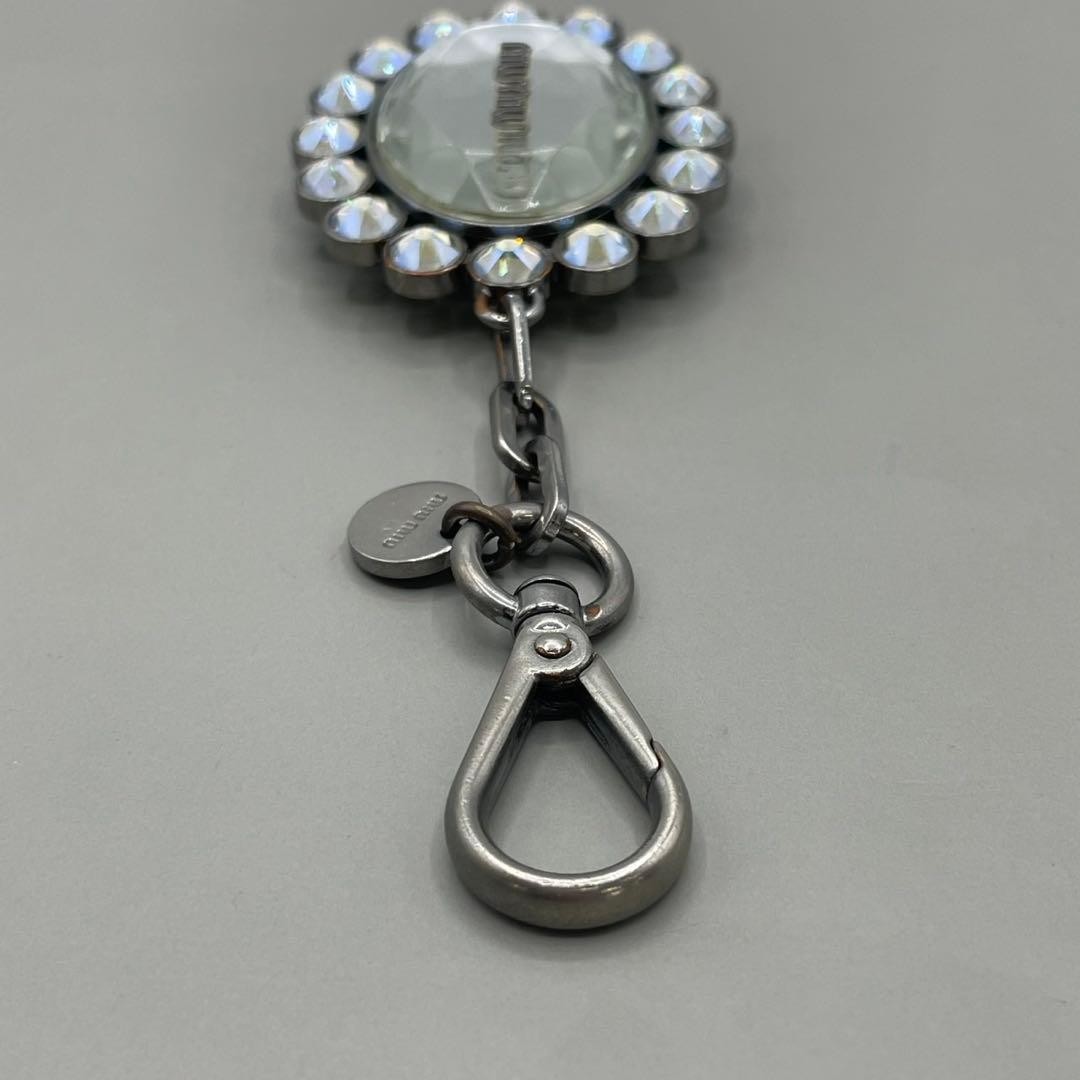 Miu Miu Crystal Silver Bijou Keychain Used / Authentic with Refund Guarantee