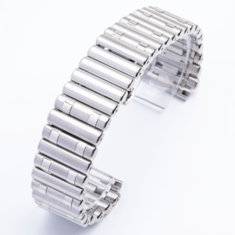 24mm 316L Steel Bracelet Metal Watch Band Strap Fits Breitling Chronomat B01