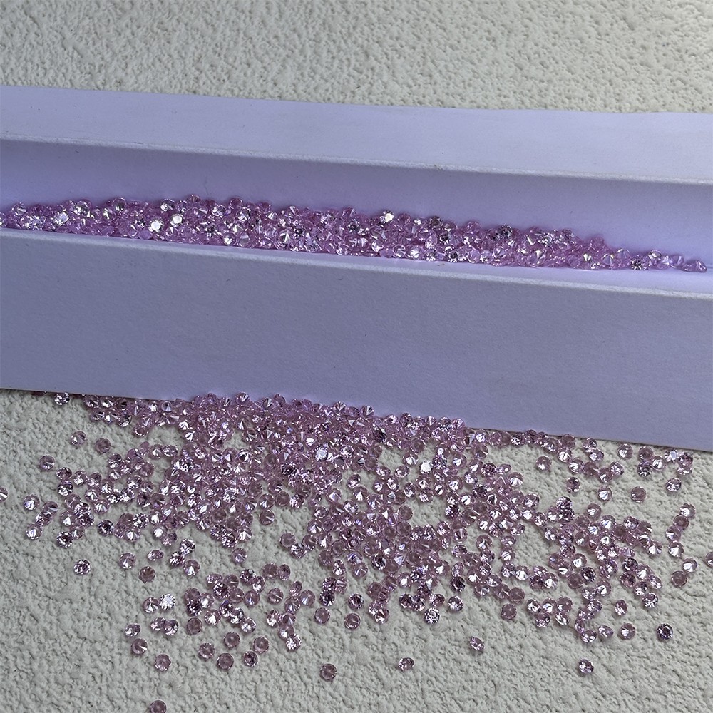 High Quality Loose Zirconia 1000pcs Pink Round Cut 0.8mm-10mm for Jewelry