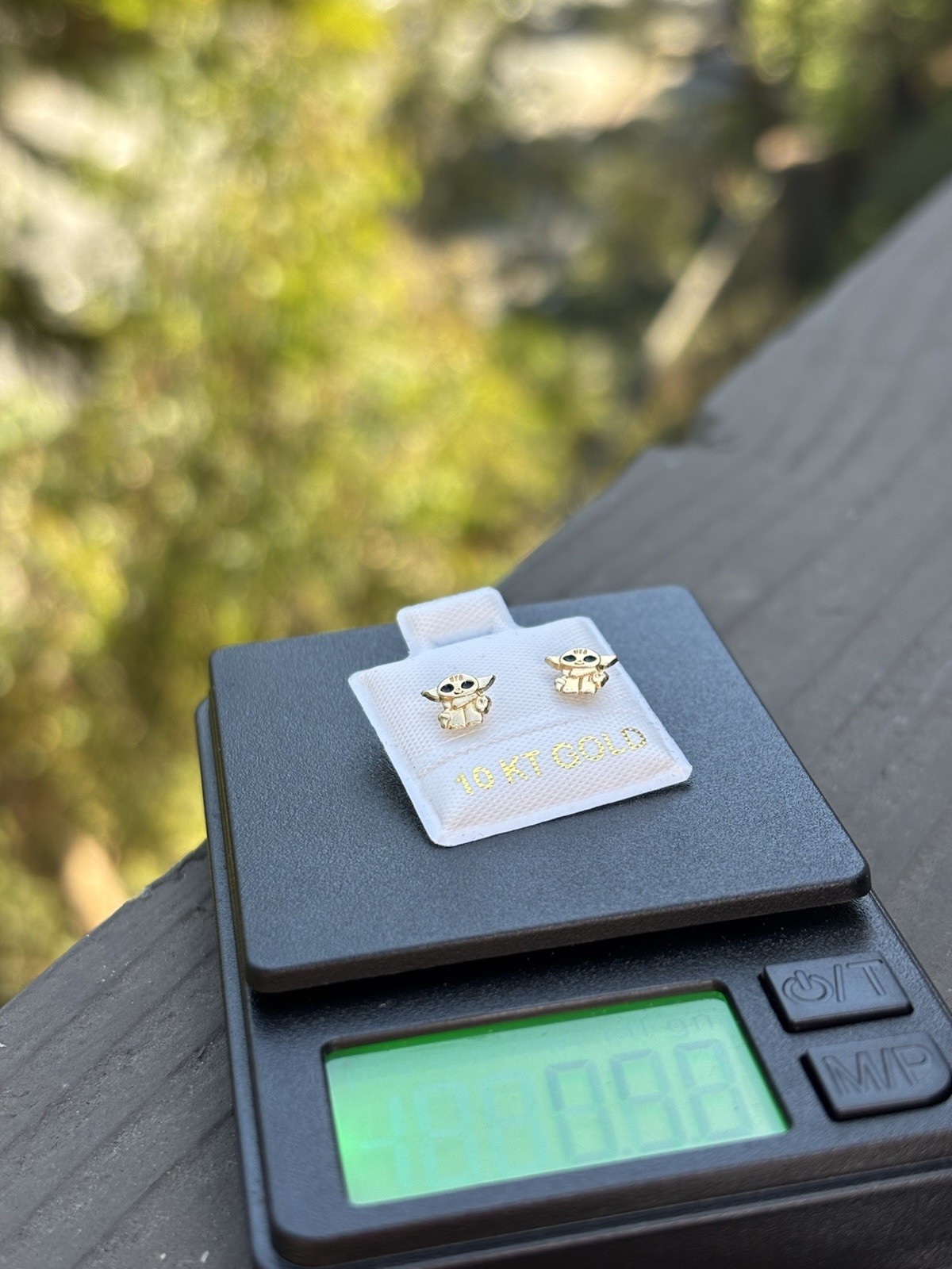 10K Yellow Gold Owl Stud Earrings No Stone Butterfly Back Lobe