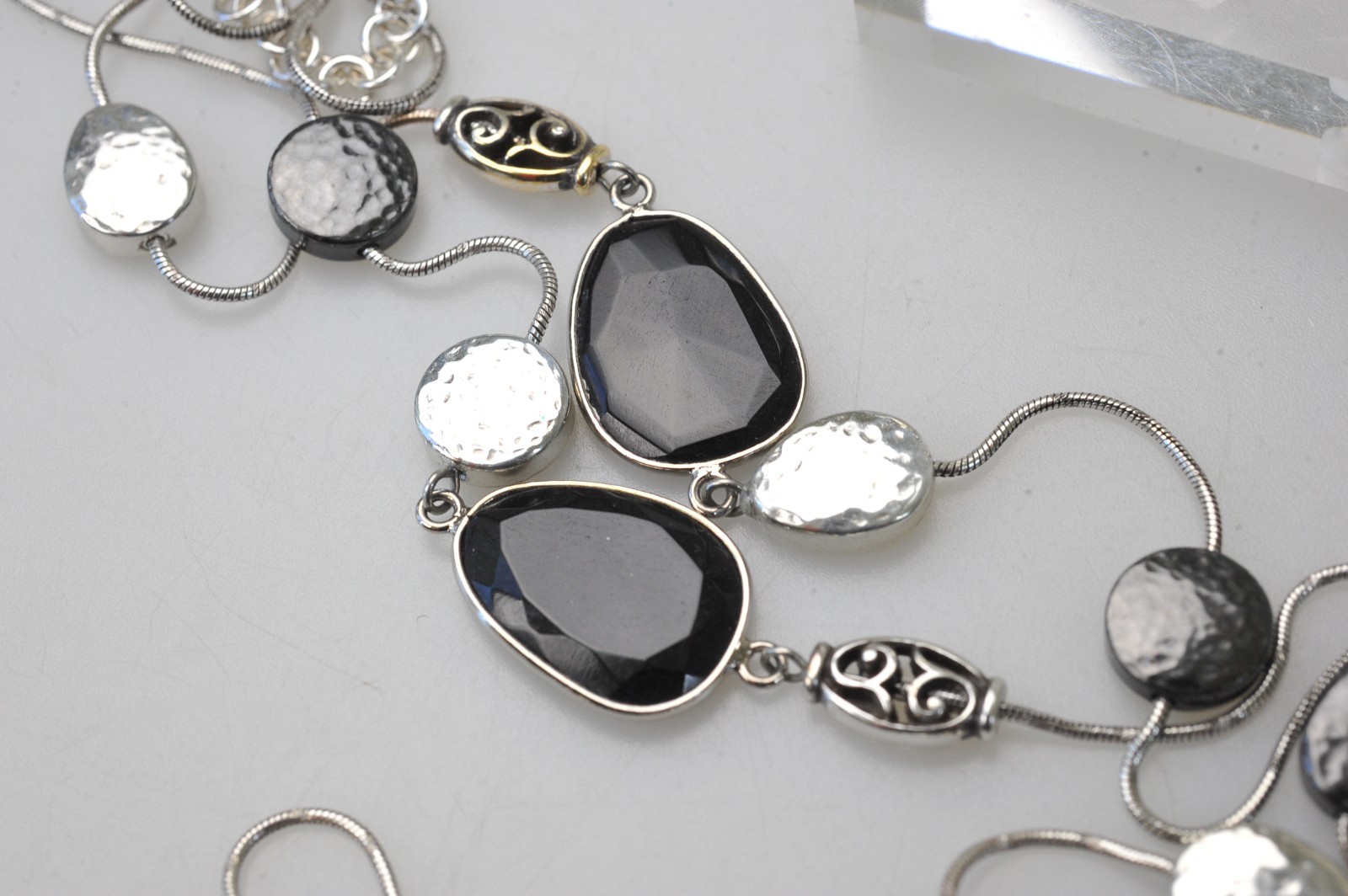 Brighton Necklace bracelet LOT Black Silver Classic * FLAWS See Description LF3