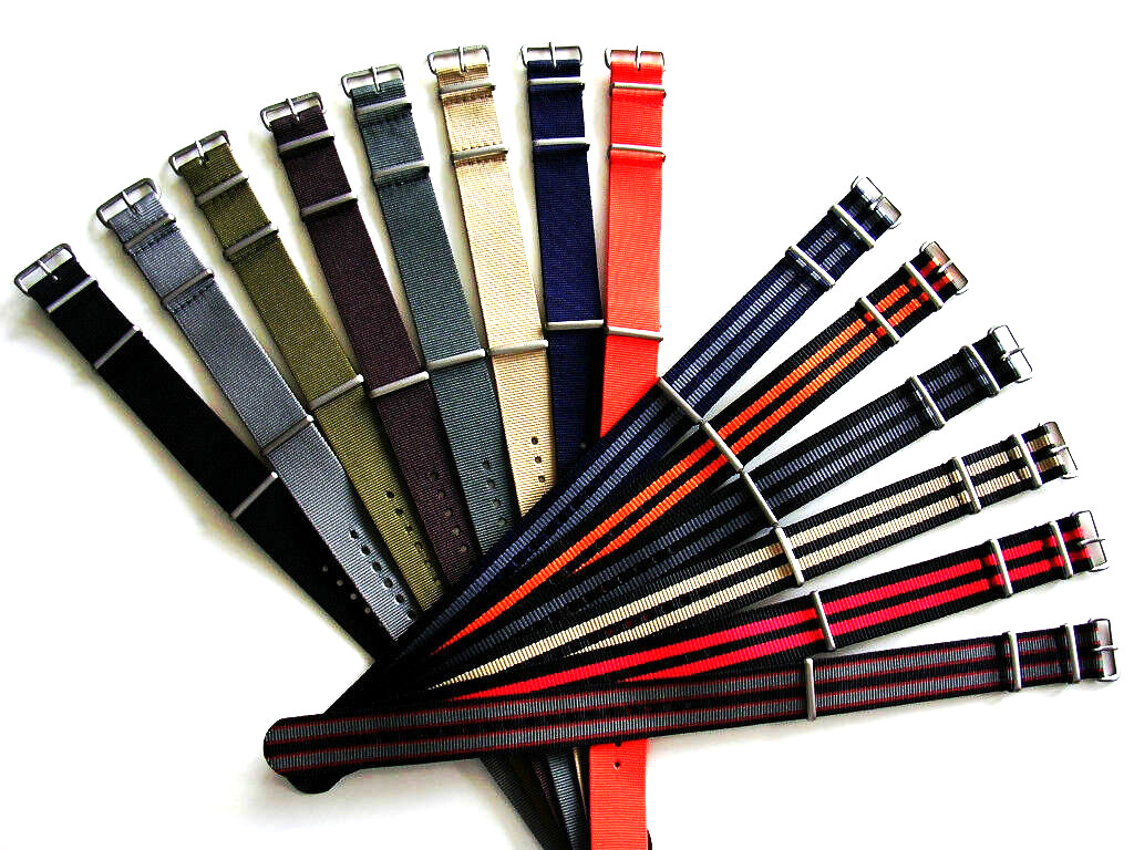 24mm NATO G10 Ballistic Nylon watchband strap Military Bonded IW SUISSE 18 20 22