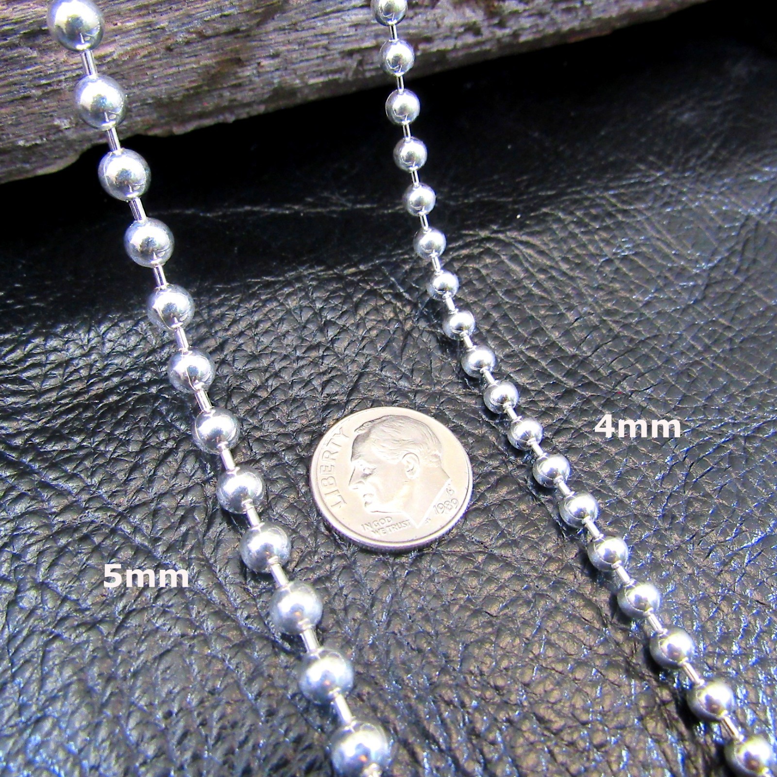 Solid 925 Sterling Silver Italian BALL/BEAD Dogtag ID Chain Necklace 1.5MM – 6MM