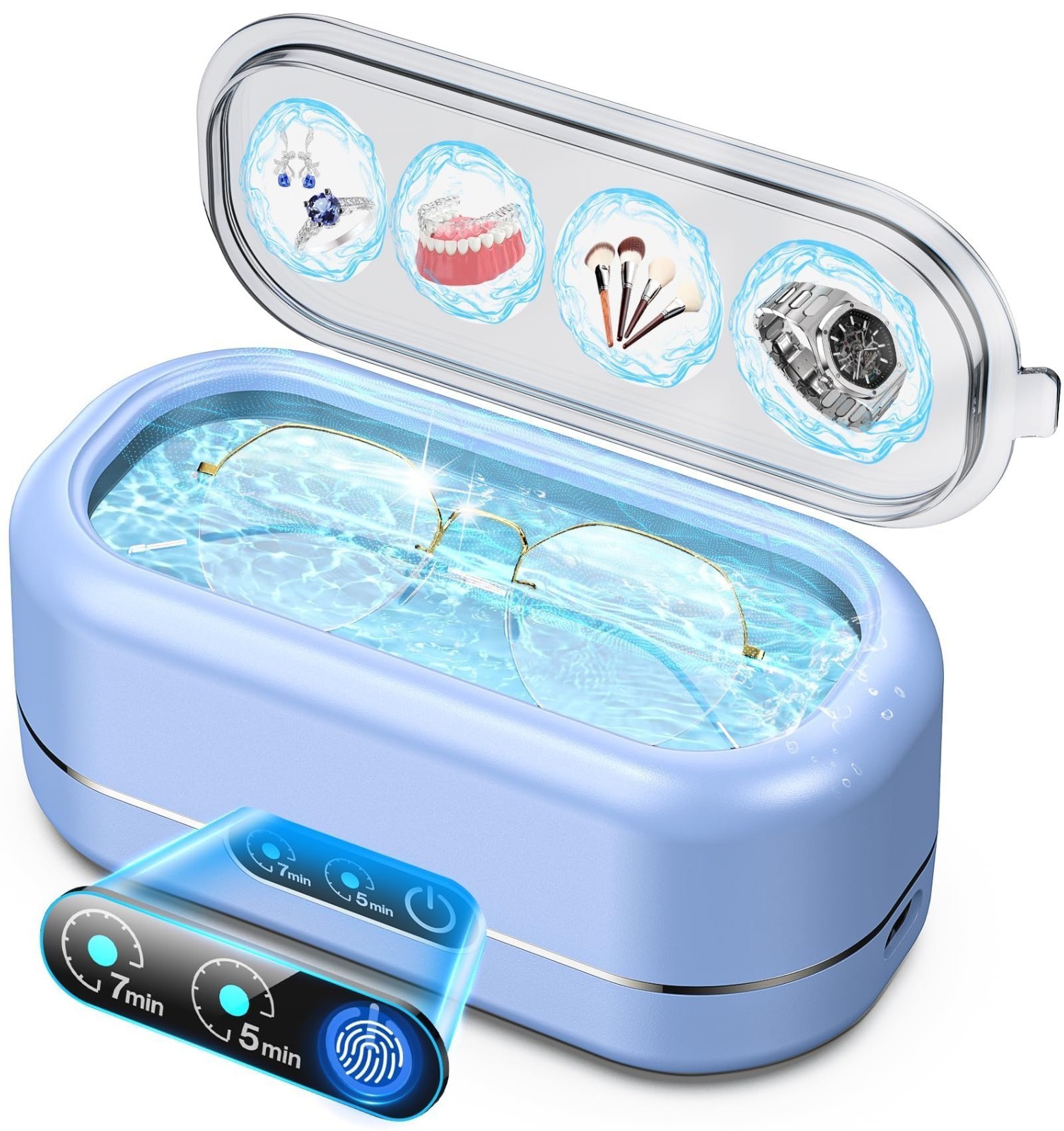 Ultrasonic Jewelry Cleaner with Digital Timer – 50KHz Stainless Steel Machine fo