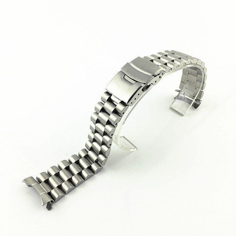 18 19 20 21 22 23-30 mm Metal Strap Watch Band Stainless Steel Curved Ends
