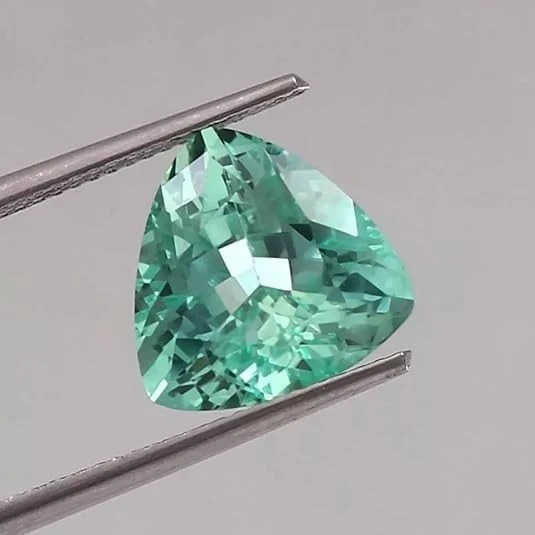 AAA 4.15Ct Sparky Natural Blue Green Parti Sapphire Loose Trillion CERTIFIED Gem