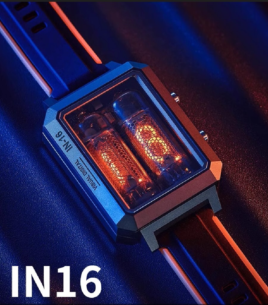 New CYBERPUNK Watch IN-16 Nixie Tube Watch Hour&Minute Display Wireless Charge