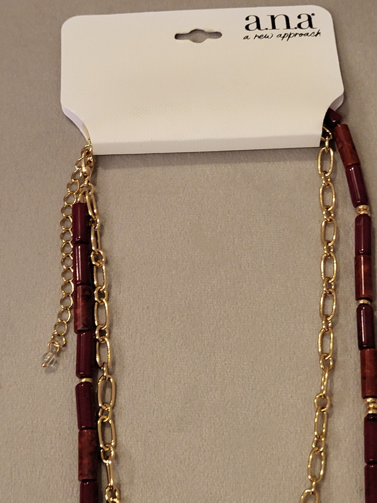 a.n.a. Necklace Gold Tone Metal Link 16/18 Inch Necklace NEW