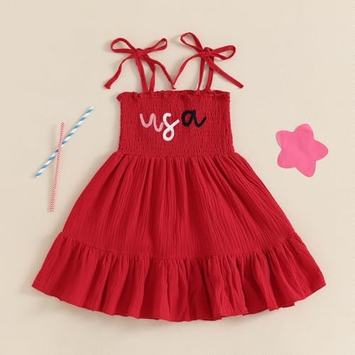 4th of July Toddler Girl Outfit Fourth of July USA 18-24 Months Red Usa