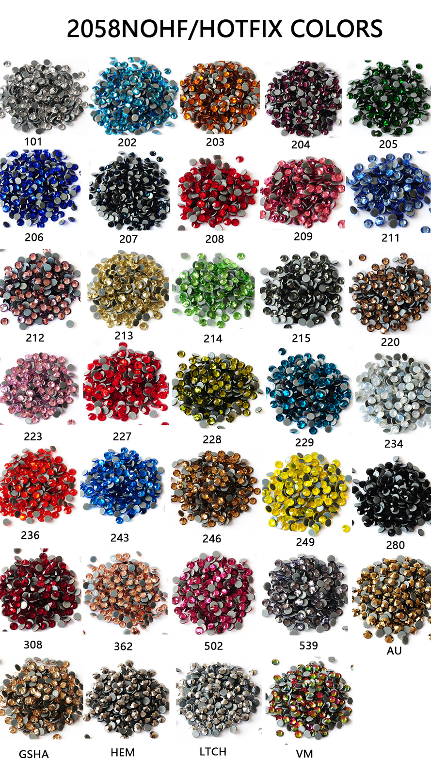 All Colors Nail Art Crystal Non Hotfix Flatback Rhinestones Beads SS20 Nail Arts