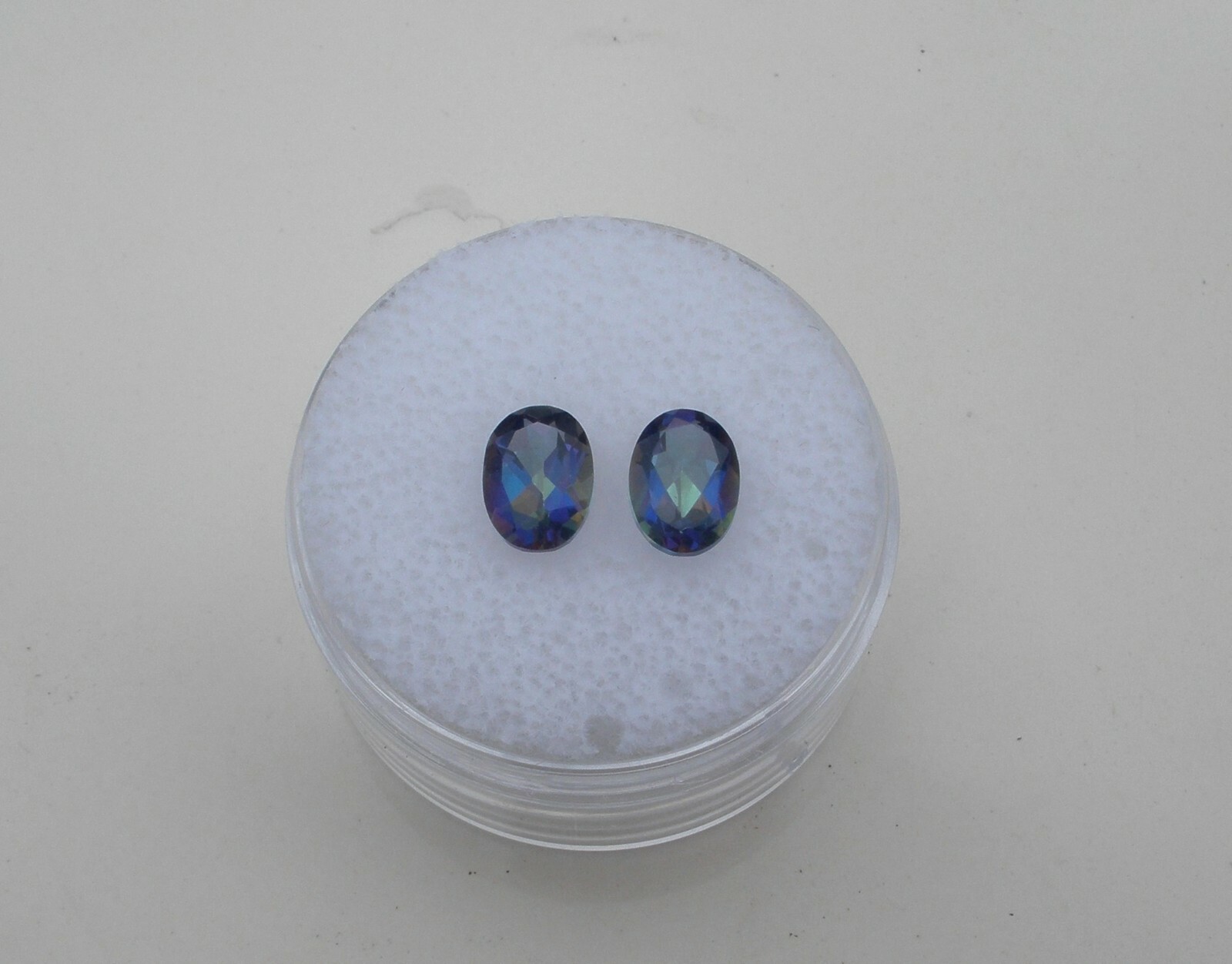 Rainbow Mystic Topaz Oval Loose Faceted Natural Gem Pair 7x5mm