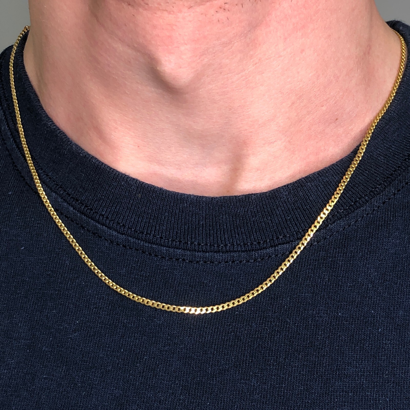 Real Genuine Solid 14k Yellow Gold Filled Cuban Chain Necklace 20 inch Men Women