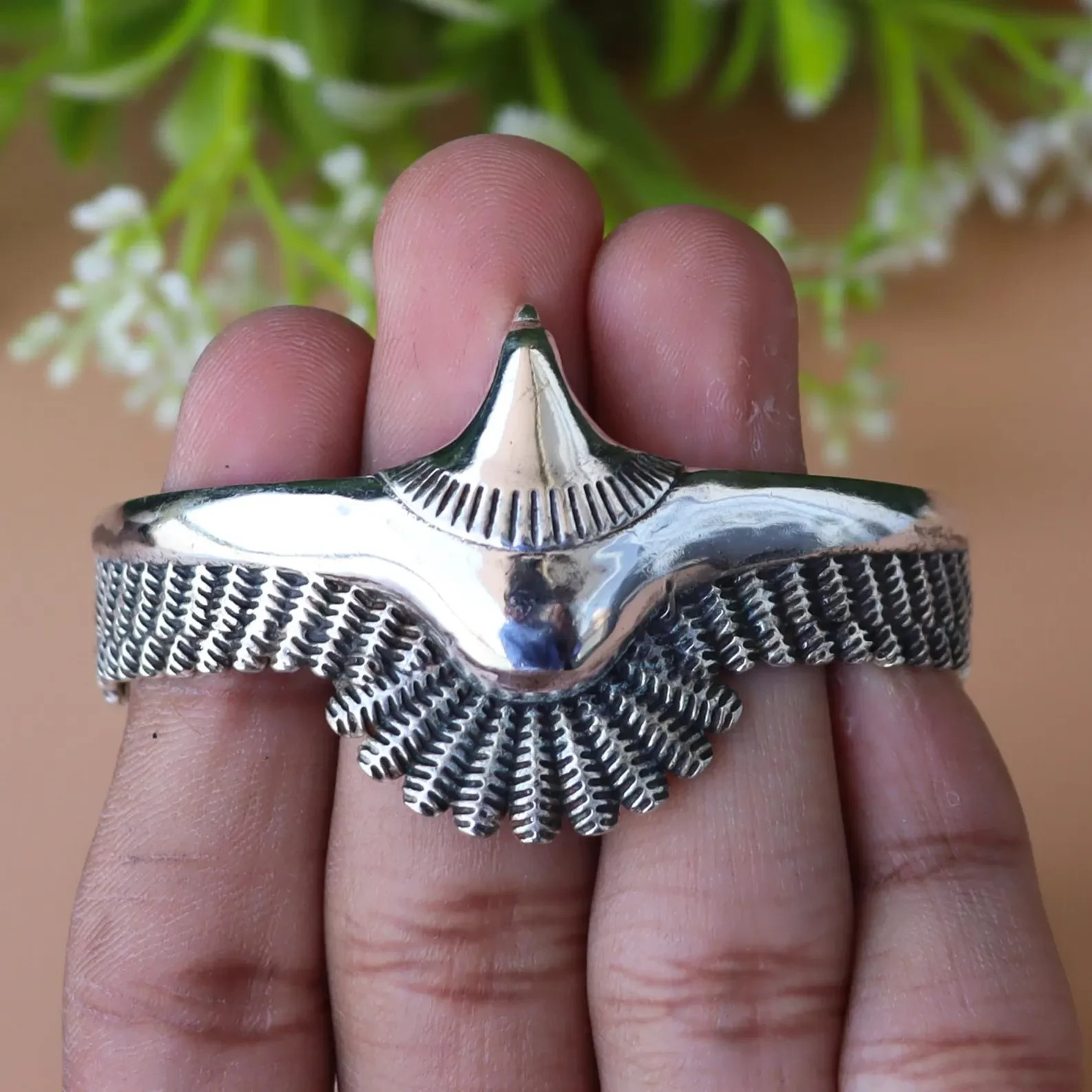 Eagle 925 Sterling Silver Handmade Jewelry Cuff Bracelet Adjustable”
