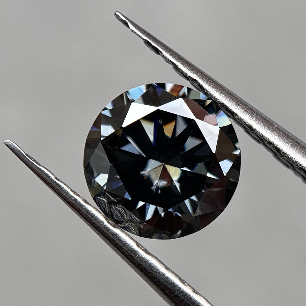Round Brilliant Cut Grey 1PCS 3.0-15mm Loose Moissanite Stone for DIY Projects