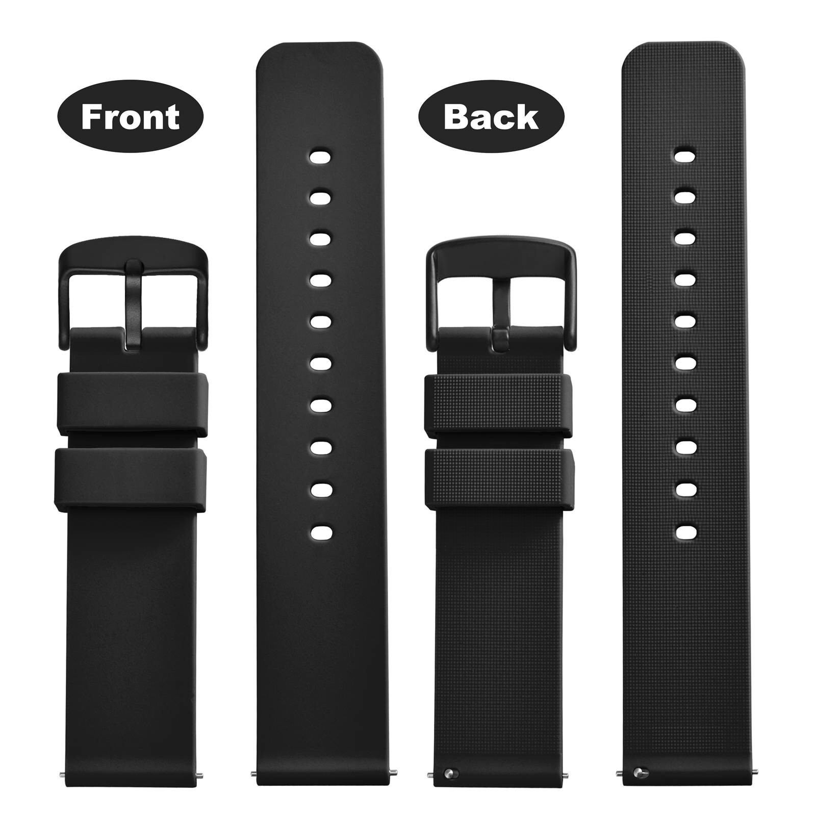 WOCCI Silicone Watch Band Rubber Straps 14mm 16mm 18mm 19mm 20mm 21mm 22mm 24mm