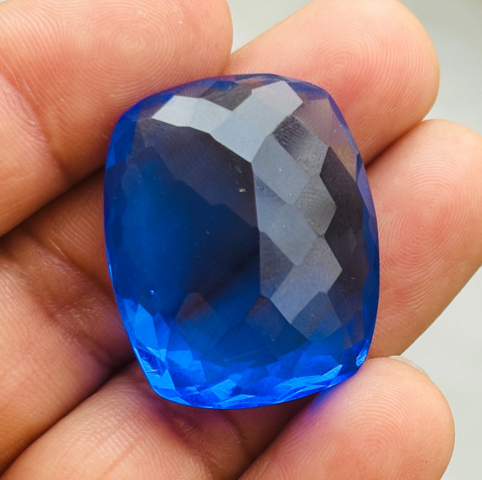 Natural Certified 87 Cts Cushion Shape Kashmiri Sapphire Loose Gemstone