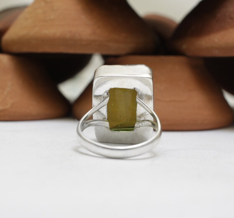 Peridot Ring 925 Sterling Silver Band& Statement Ring Handmade Ring All size