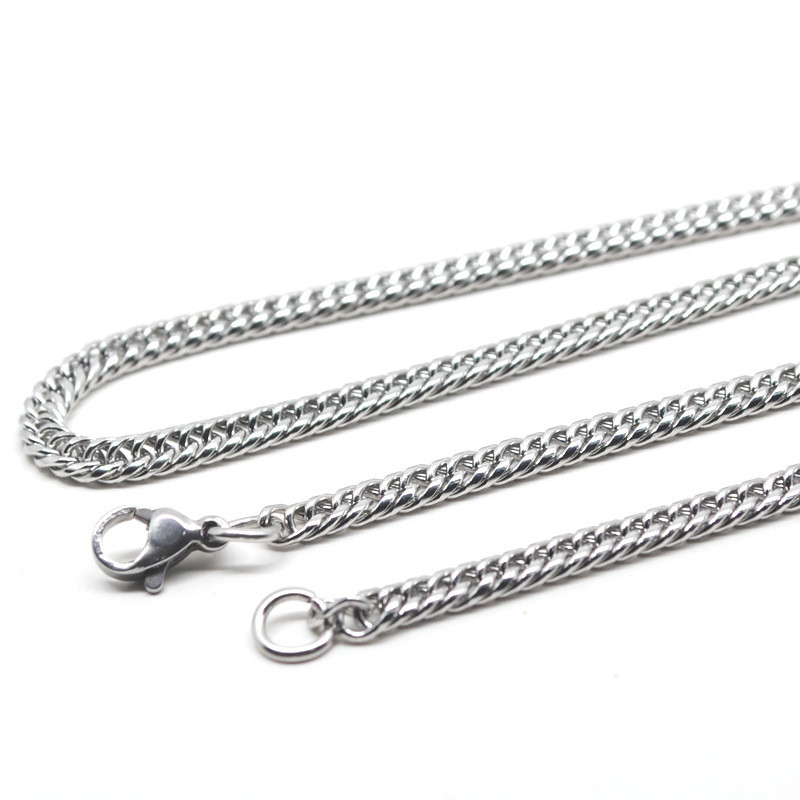 3/4mm 20-32” Wholesale Men Women Stainless Steel Curb Braided Chains Necklaces