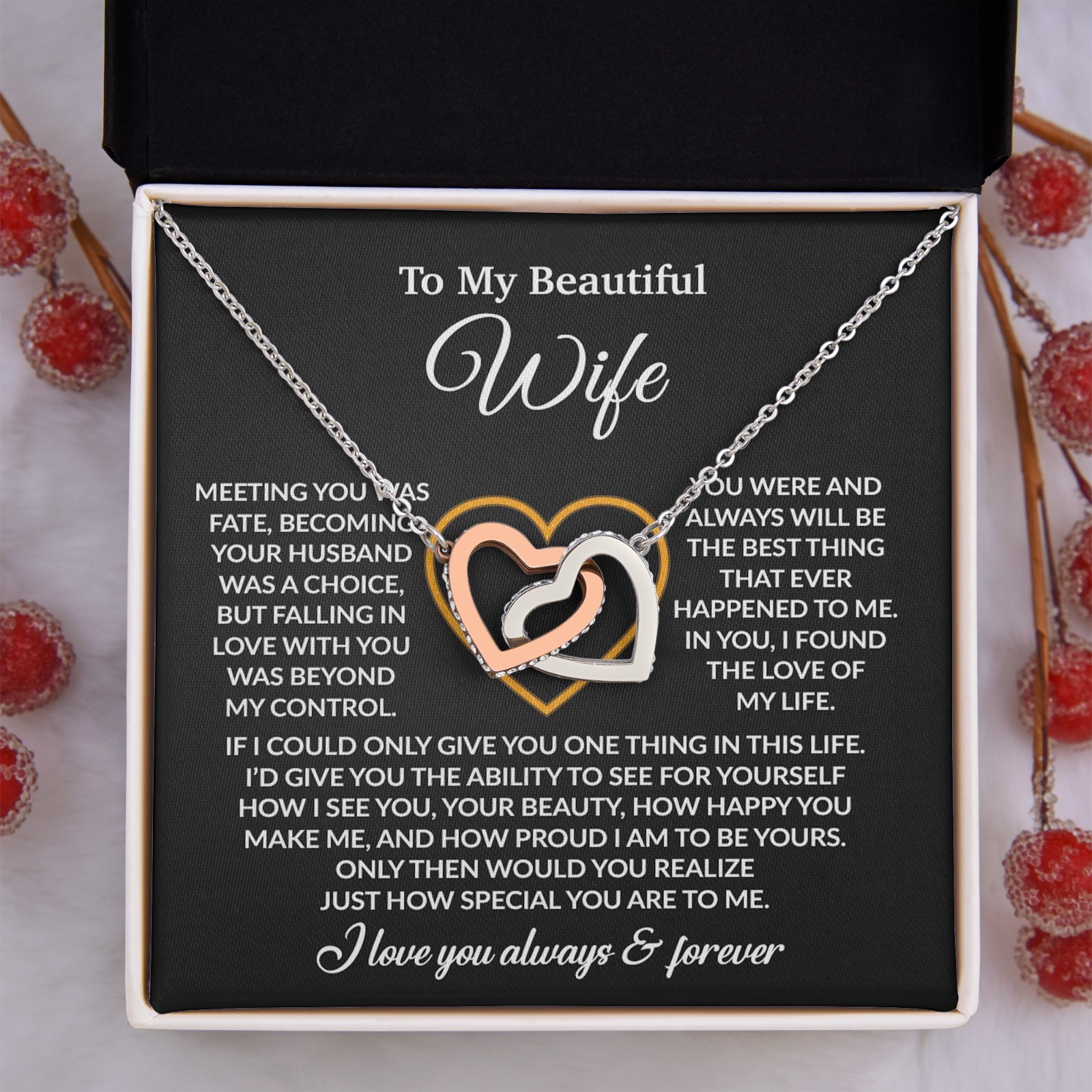 To My Wife Necklace, Christmas Gifts For Women, Anniversary Gift For Wife