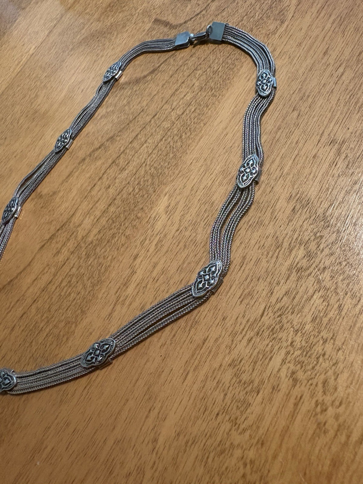 Sterling Silver 925, 4 String Turkish Necklace, 23 Grams, 17 Inches Long